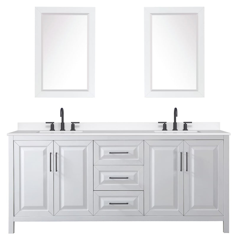 Daria 80" Free Standing Double Basin Vanity Set with Cabinet, Quartz Vanity Top, and Framed Mirror - image 19