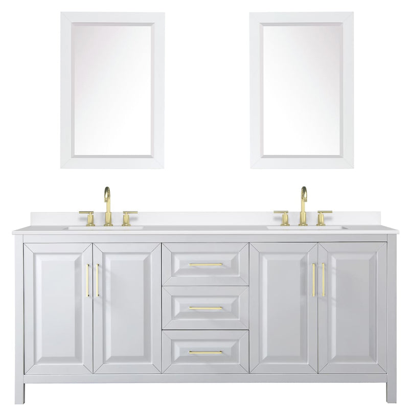 Daria 80" Free Standing Double Basin Vanity Set with Cabinet, Quartz Vanity Top, and Framed Mirror - image 20