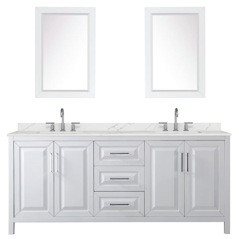 Daria 80" Free Standing Double Basin Vanity Set with Cabinet, Quartz Vanity Top, and Framed Mirror - image 21