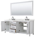 Daria 80" Free Standing Double Basin Vanity Set with Cabinet, Quartz Vanity Top, and Framed Mirror - image 2