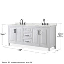 Daria 80" Free Standing Double Basin Vanity Set with Cabinet, Quartz Vanity Top, and Framed Mirror - image 7