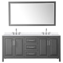 Daria 80" Free Standing Double Basin Vanity Set with Cabinet, Quartz Vanity Top, and Framed Mirror - image 16