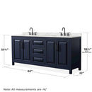 Daria 80" Free Standing Double Basin Vanity Set with Cabinet, Quartz Vanity Top, and Medicine Cabinet - image 8