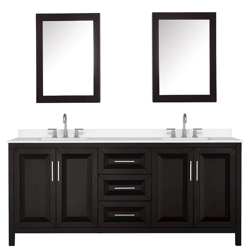 Daria 80" Free Standing Double Basin Vanity Set with Cabinet, Quartz Vanity Top, and Medicine Cabinet - image 12