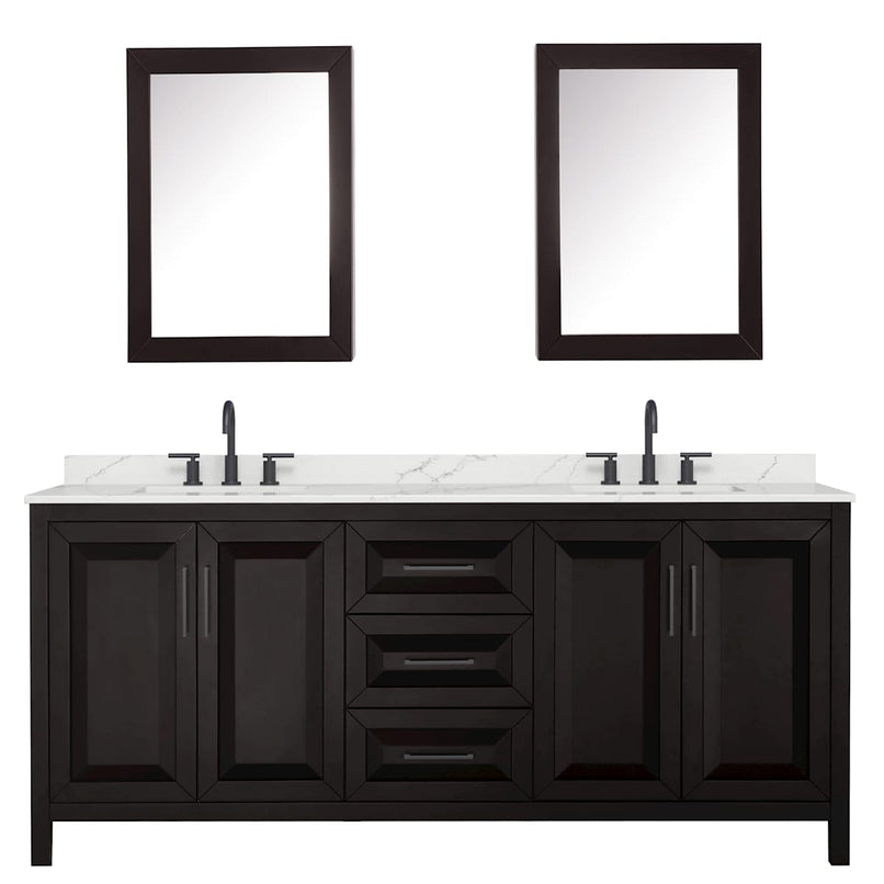 Daria 80" Free Standing Double Basin Vanity Set with Cabinet, Quartz Vanity Top, and Medicine Cabinet - image 13
