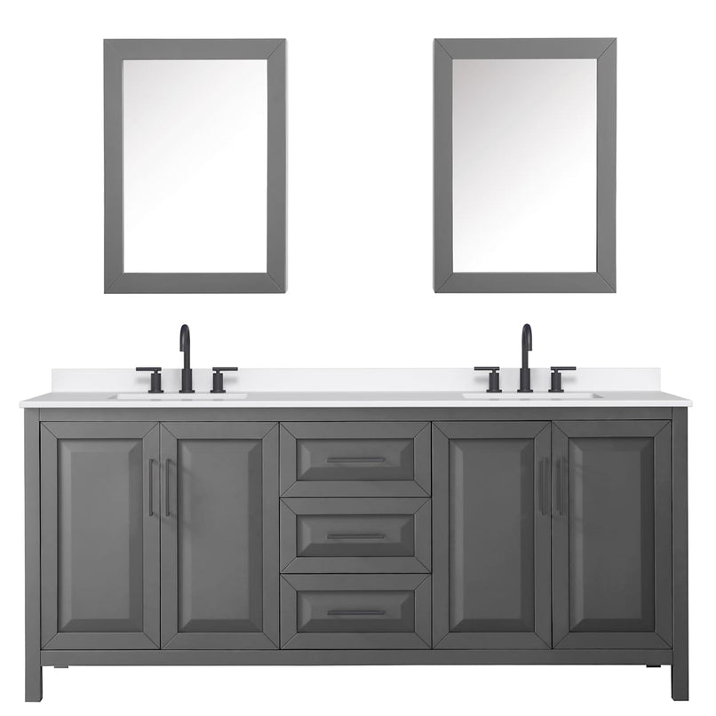Daria 80" Free Standing Double Basin Vanity Set with Cabinet, Quartz Vanity Top, and Medicine Cabinet - image 15