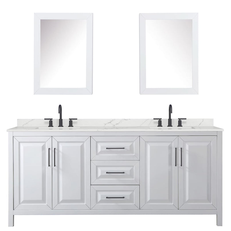 Daria 80" Free Standing Double Basin Vanity Set with Cabinet, Quartz Vanity Top, and Medicine Cabinet - image 16