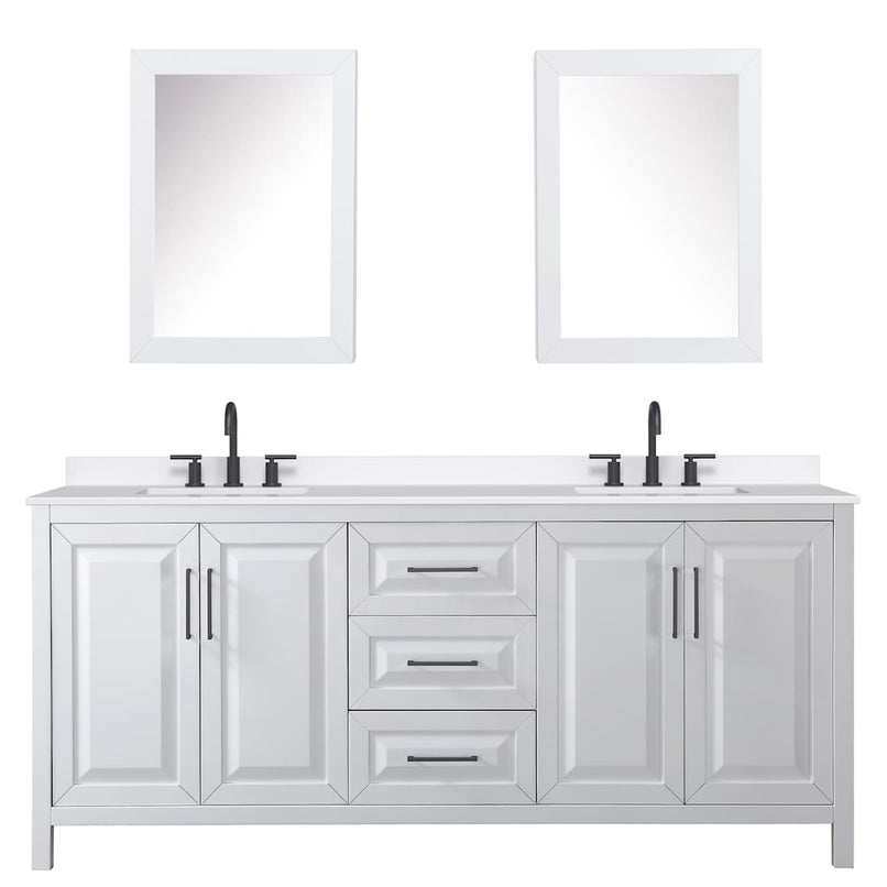 Daria 80" Free Standing Double Basin Vanity Set with Cabinet, Quartz Vanity Top, and Medicine Cabinet - image 18