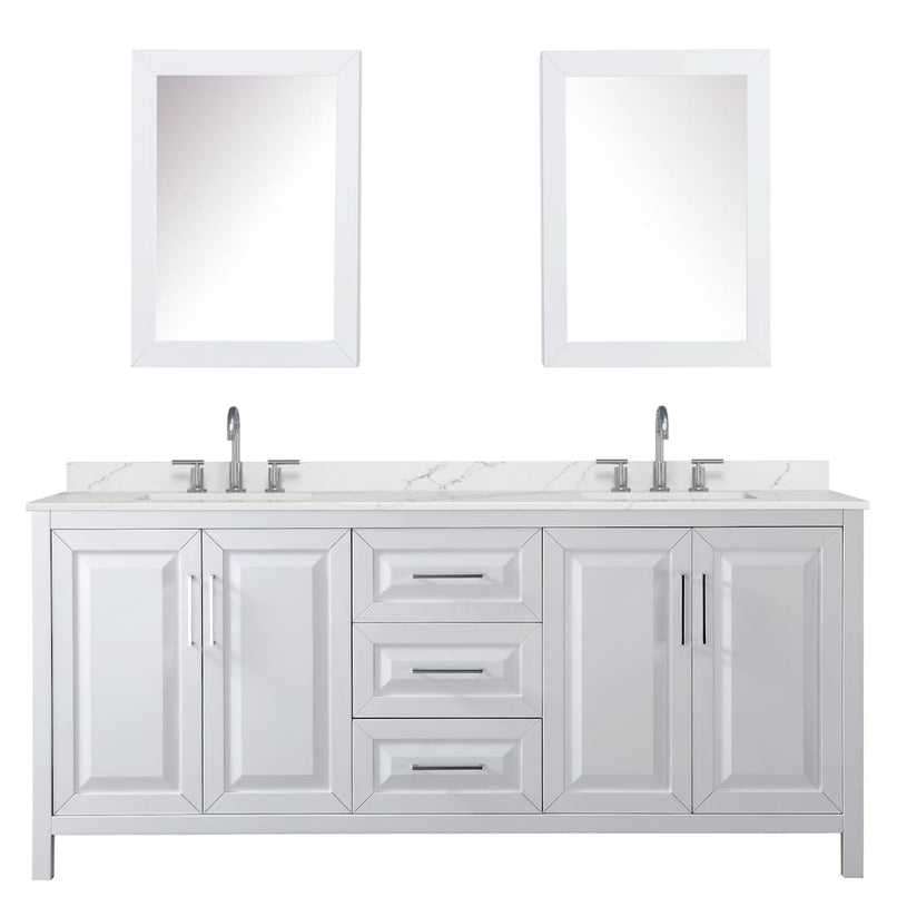 Daria 80" Free Standing Double Basin Vanity Set with Cabinet, Quartz Vanity Top, and Medicine Cabinet - image 20