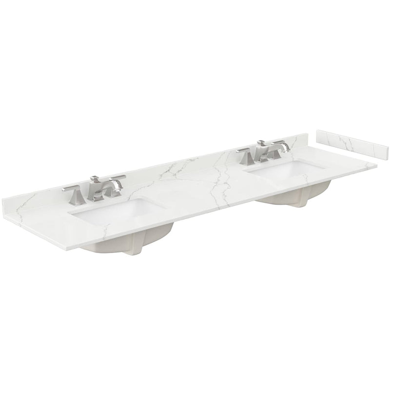 Daria 80" Free Standing Double Basin Vanity Set with Cabinet and Quartz Vanity Top - image 4