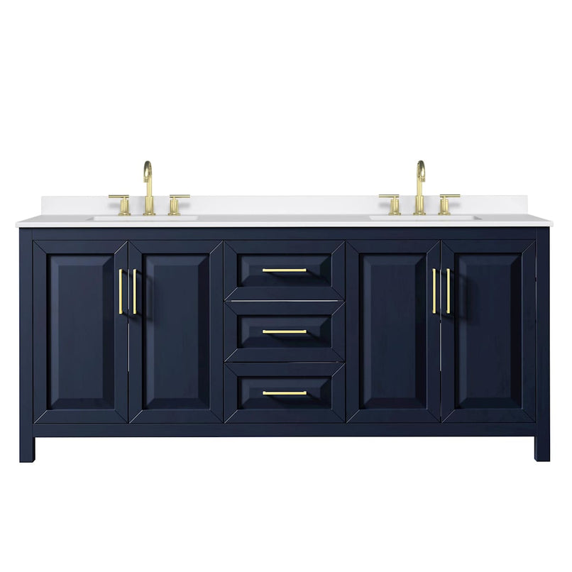 Daria 80" Free Standing Double Basin Vanity Set with Cabinet and Quartz Vanity Top - image 9