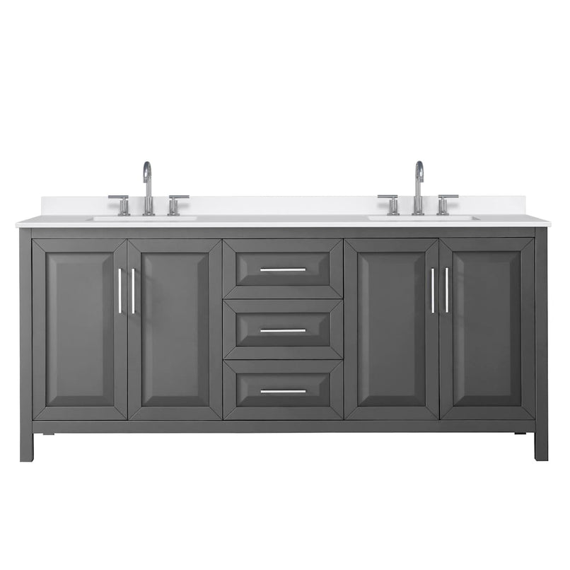 Daria 80" Free Standing Double Basin Vanity Set with Cabinet and Quartz Vanity Top - image 17