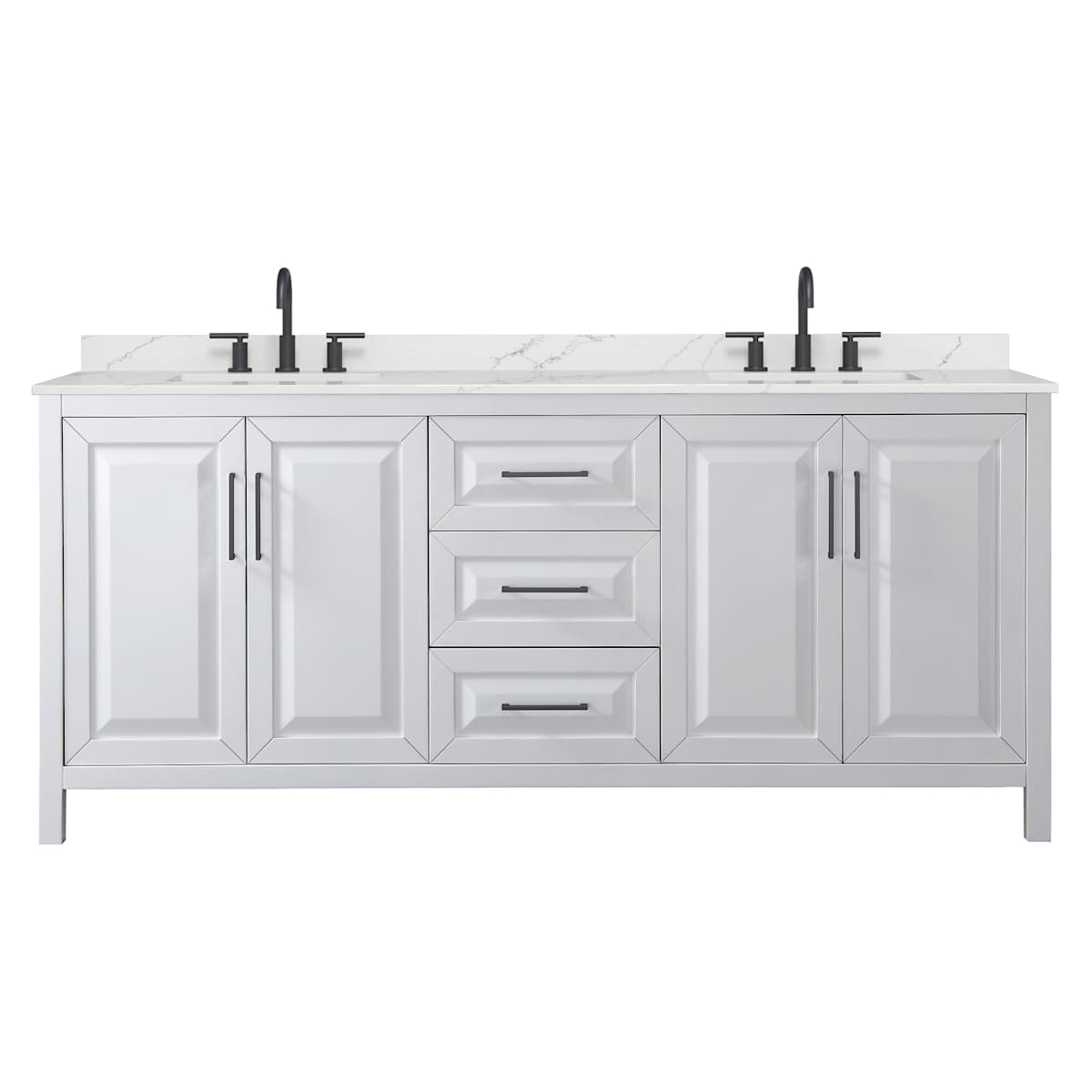 Daria 80" Free Standing Double Basin Vanity Set with Cabinet and Quartz Vanity Top - image 18