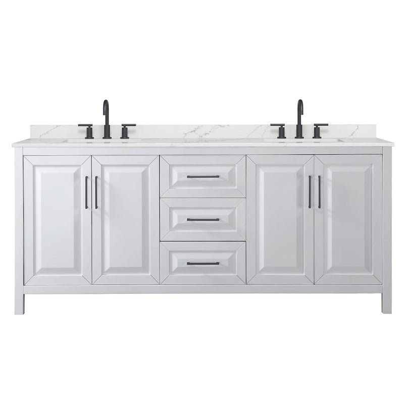 Daria 80" Free Standing Double Basin Vanity Set with Cabinet and Quartz Vanity Top - image 18