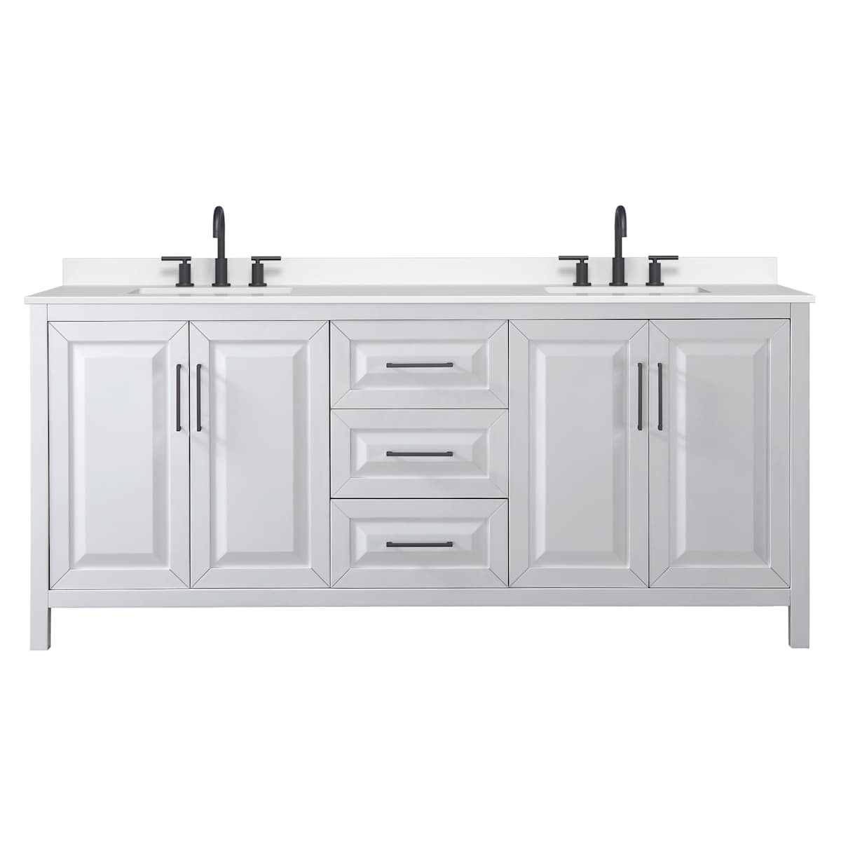 Daria 80" Free Standing Double Basin Vanity Set with Cabinet and Quartz Vanity Top - image 19