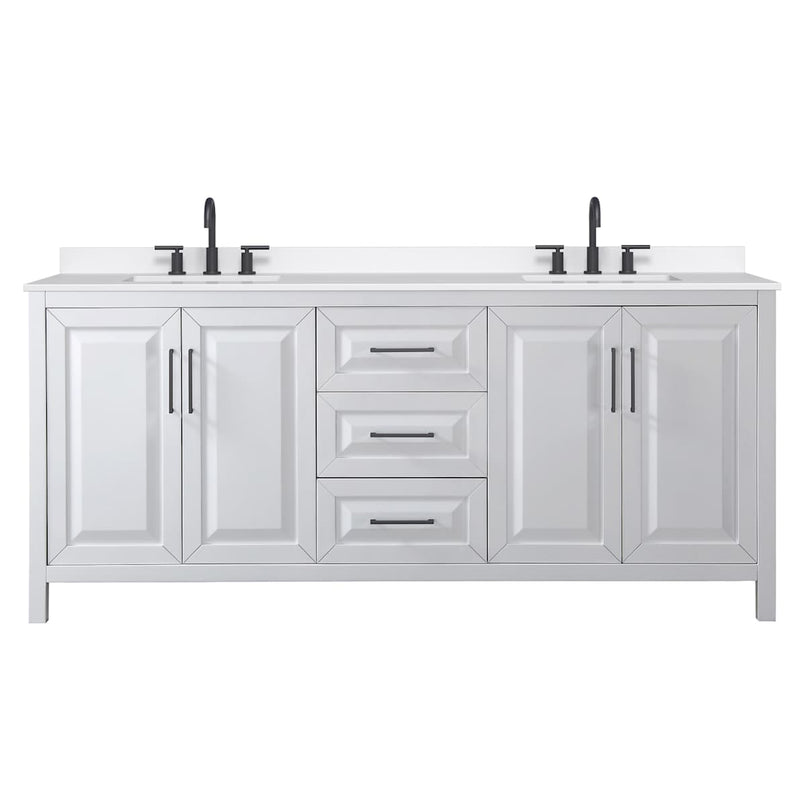 Daria 80" Free Standing Double Basin Vanity Set with Cabinet and Quartz Vanity Top - image 19
