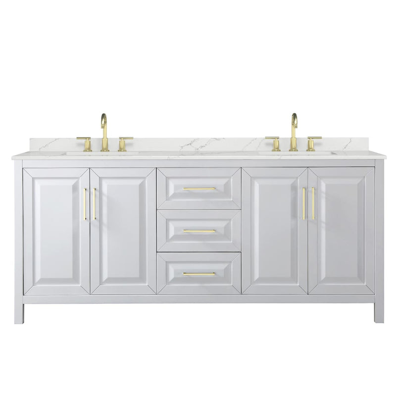 Daria 80" Free Standing Double Basin Vanity Set with Cabinet and Quartz Vanity Top - image 20