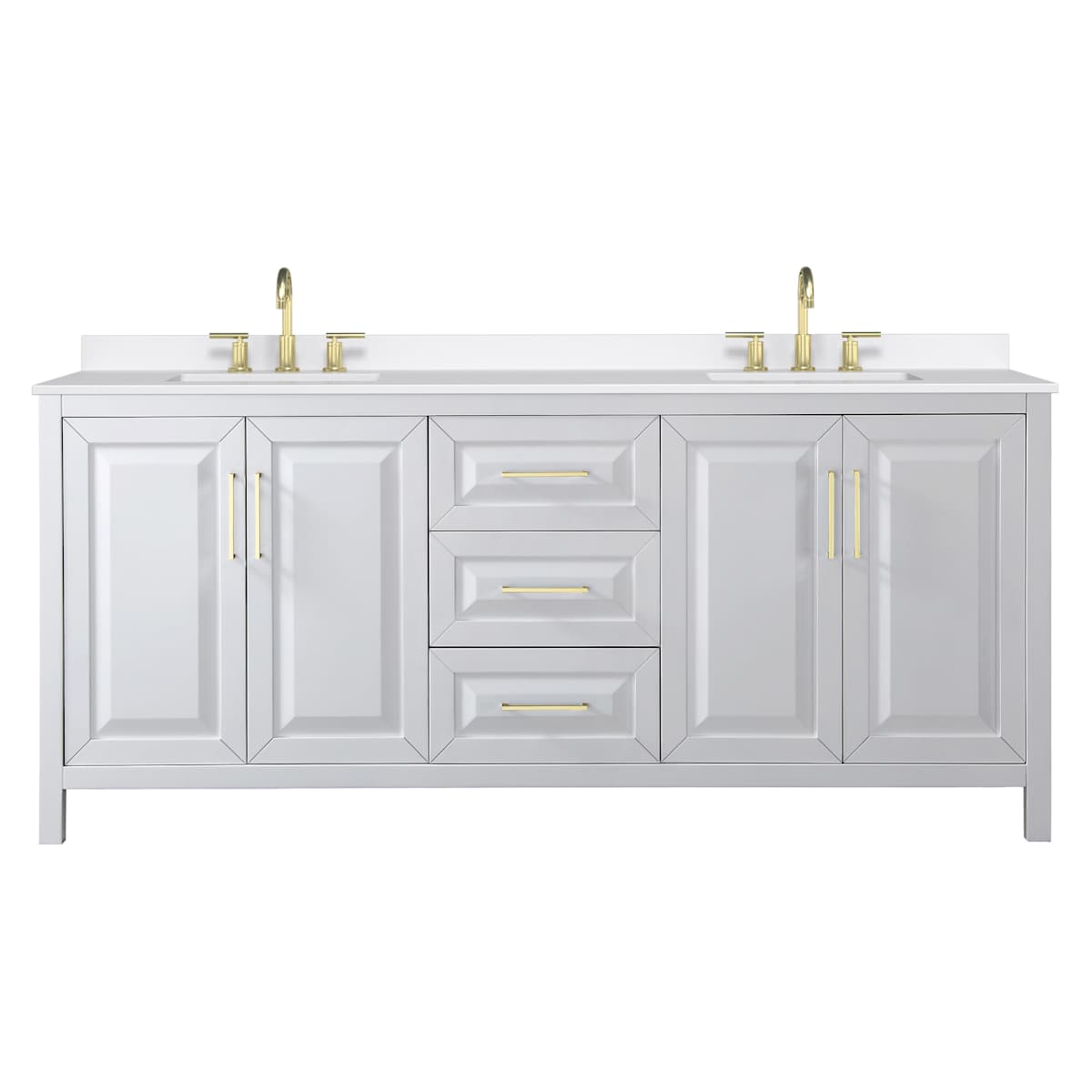 Daria 80" Free Standing Double Basin Vanity Set with Cabinet and Quartz Vanity Top - image 21