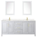 Daria 80" Free Standing Double Basin Vanity Set with Cabinet, Cultured Marble Vanity Top, and Framed Mirror - image 3