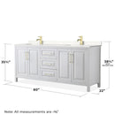 Daria 80" Free Standing Double Basin Vanity Set with Cabinet, Cultured Marble Vanity Top, and Framed Mirror - image 6