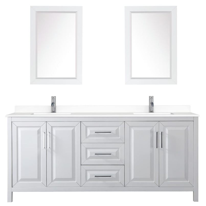 Daria 80" Free Standing Double Basin Vanity Set with Cabinet, Cultured Marble Vanity Top, and Framed Mirror - image 8