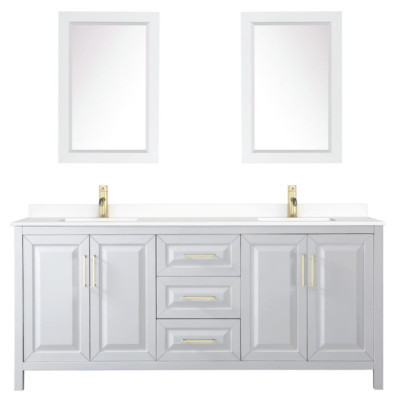 Daria 80" Free Standing Double Basin Vanity Set with Cabinet, Cultured Marble Vanity Top, and Framed Mirror - image 11