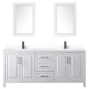 Daria 80" Free Standing Double Basin Vanity Set with Cabinet, Cultured Marble Vanity Top, and Framed Mirror - image 12