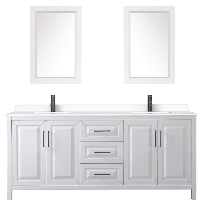 Daria 80" Free Standing Double Basin Vanity Set with Cabinet, Cultured Marble Vanity Top, and Framed Mirror - image 12