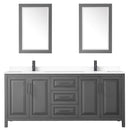 Daria 80" Free Standing Double Basin Vanity Set with Cabinet, Cultured Marble Vanity Top, and Framed Mirror - image 18