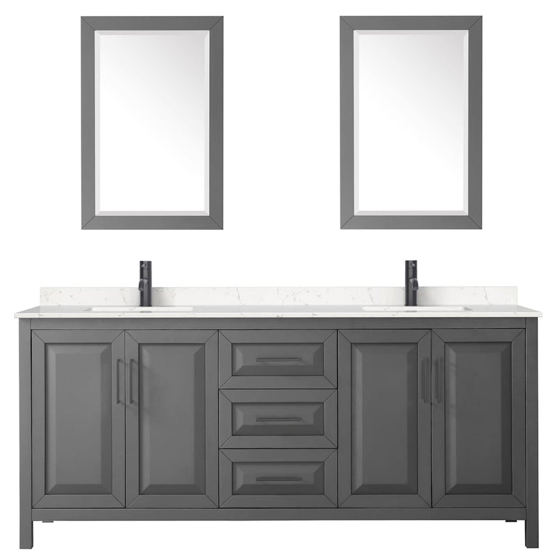 Daria 80" Free Standing Double Basin Vanity Set with Cabinet, Cultured Marble Vanity Top, and Framed Mirror - image 19