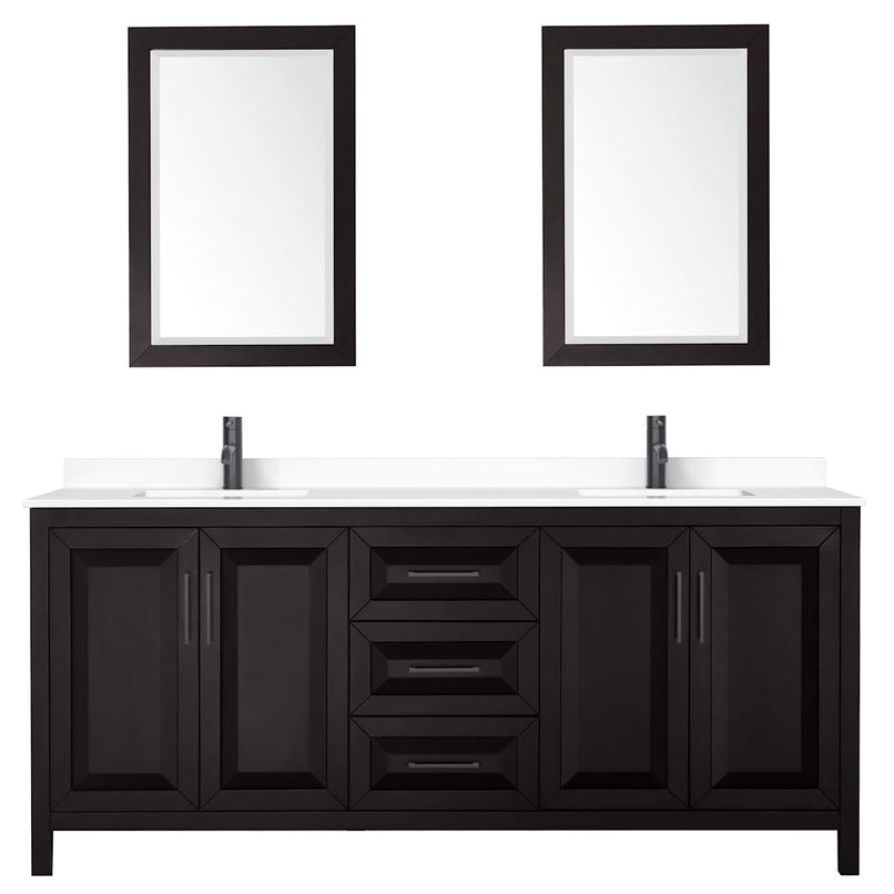 Daria 80" Free Standing Double Basin Vanity Set with Cabinet, Cultured Marble Vanity Top, and Framed Mirror - image 20