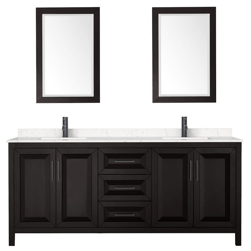 Daria 80" Free Standing Double Basin Vanity Set with Cabinet, Cultured Marble Vanity Top, and Framed Mirror - image 21