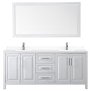Daria 80" Free Standing Double Basin Vanity Set with Cabinet, Cultured Marble Vanity Top, and Framed Mirror - image 7