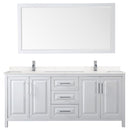 Daria 80" Free Standing Double Basin Vanity Set with Cabinet, Cultured Marble Vanity Top, and Framed Mirror - image 8