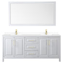 Daria 80" Free Standing Double Basin Vanity Set with Cabinet, Cultured Marble Vanity Top, and Framed Mirror - image 10