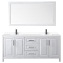 Daria 80" Free Standing Double Basin Vanity Set with Cabinet, Cultured Marble Vanity Top, and Framed Mirror - image 11