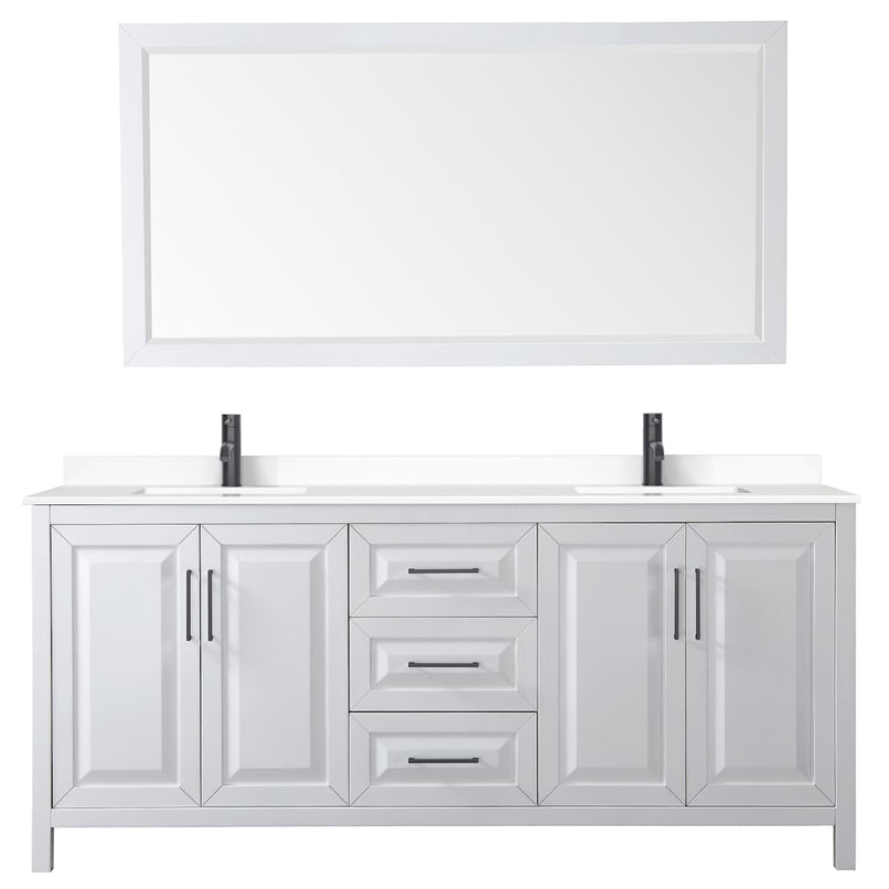 Daria 80" Free Standing Double Basin Vanity Set with Cabinet, Cultured Marble Vanity Top, and Framed Mirror - image 11