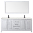 Daria 80" Free Standing Double Basin Vanity Set with Cabinet, Cultured Marble Vanity Top, and Framed Mirror - image 12