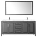 Daria 80" Free Standing Double Basin Vanity Set with Cabinet, Cultured Marble Vanity Top, and Framed Mirror - image 14
