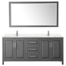 Daria 80" Free Standing Double Basin Vanity Set with Cabinet, Cultured Marble Vanity Top, and Framed Mirror - image 15