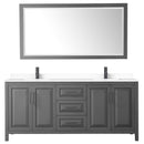 Daria 80" Free Standing Double Basin Vanity Set with Cabinet, Cultured Marble Vanity Top, and Framed Mirror - image 16