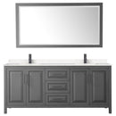 Daria 80" Free Standing Double Basin Vanity Set with Cabinet, Cultured Marble Vanity Top, and Framed Mirror - image 17