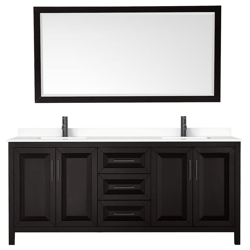 Daria 80" Free Standing Double Basin Vanity Set with Cabinet, Cultured Marble Vanity Top, and Framed Mirror - image 18