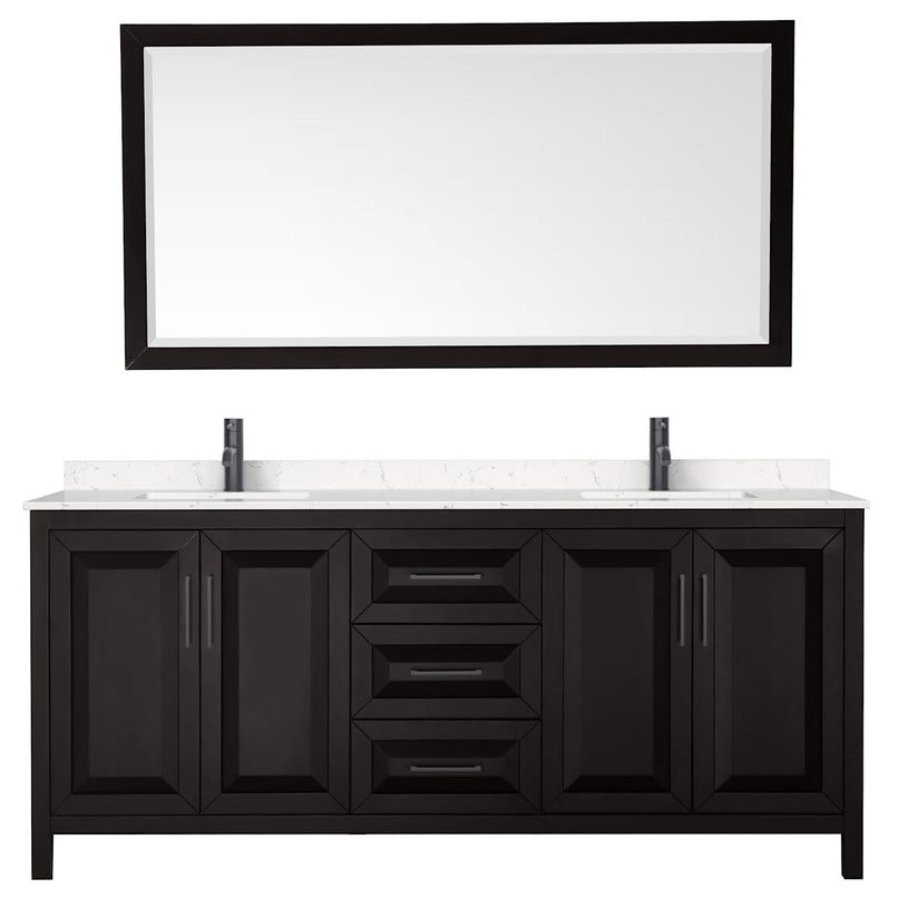 Daria 80" Free Standing Double Basin Vanity Set with Cabinet, Cultured Marble Vanity Top, and Framed Mirror - image 20