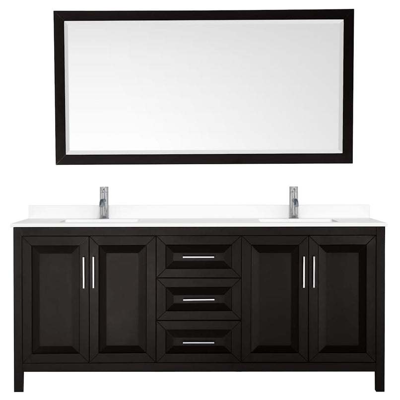Daria 80" Free Standing Double Basin Vanity Set with Cabinet, Cultured Marble Vanity Top, and Framed Mirror - image 21