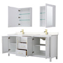 Daria 80" Free Standing Double Basin Vanity Set with Cabinet, Cultured Marble Vanity Top, and Medicine Cabinet - image 2