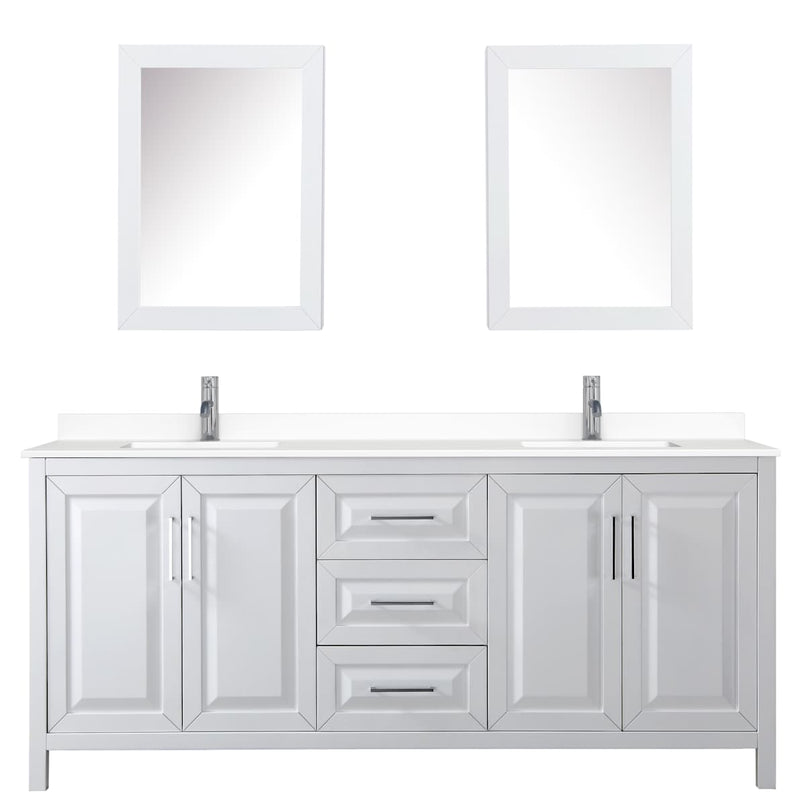 Daria 80" Free Standing Double Basin Vanity Set with Cabinet, Cultured Marble Vanity Top, and Medicine Cabinet - image 7