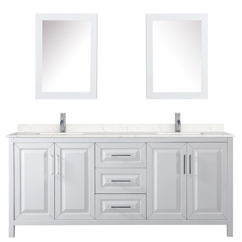 Daria 80" Free Standing Double Basin Vanity Set with Cabinet, Cultured Marble Vanity Top, and Medicine Cabinet - image 8