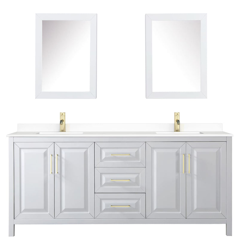 Daria 80" Free Standing Double Basin Vanity Set with Cabinet, Cultured Marble Vanity Top, and Medicine Cabinet - image 9
