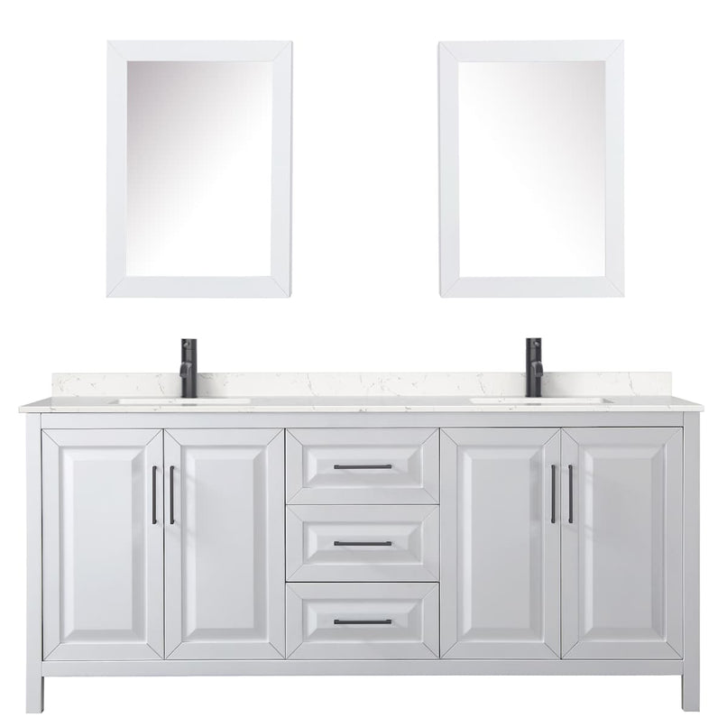 Daria 80" Free Standing Double Basin Vanity Set with Cabinet, Cultured Marble Vanity Top, and Medicine Cabinet - image 12